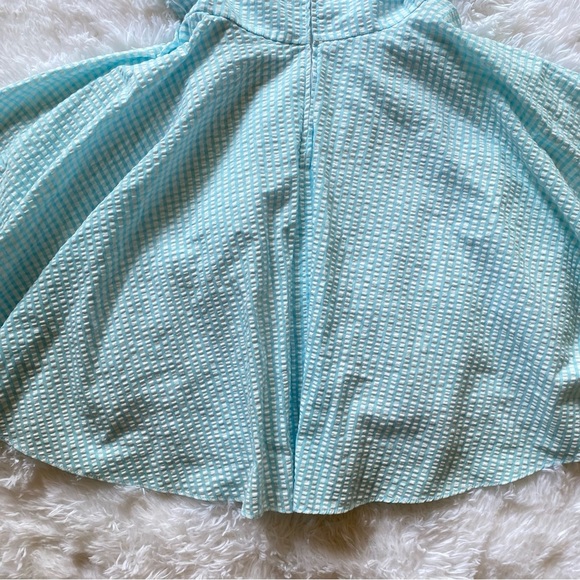 Vintage retro 50s style dress circle skirt - blue gingham - Picture 11 of 14